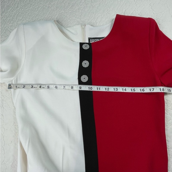 🔥Vintage Absolutely Two Toned Red & Black pleated Dress - Picture 10 of 12